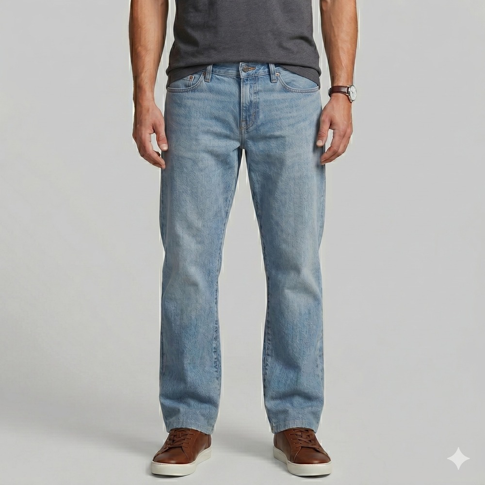Lands' End Square Rigger Mens Jeans 36 Light Wash Denim Traditional Fit EUC‎